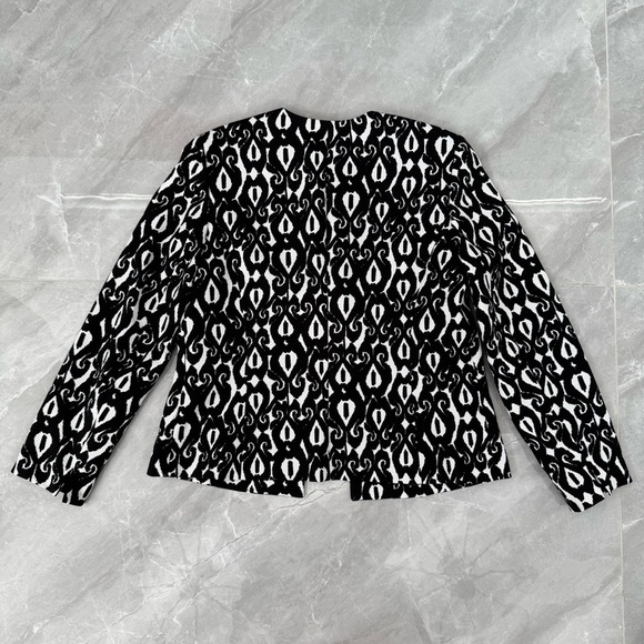 Women’s Kasper Open Front Patterned Long Sleeve Blazer Jacket Size 10P - Picture 8 of 16